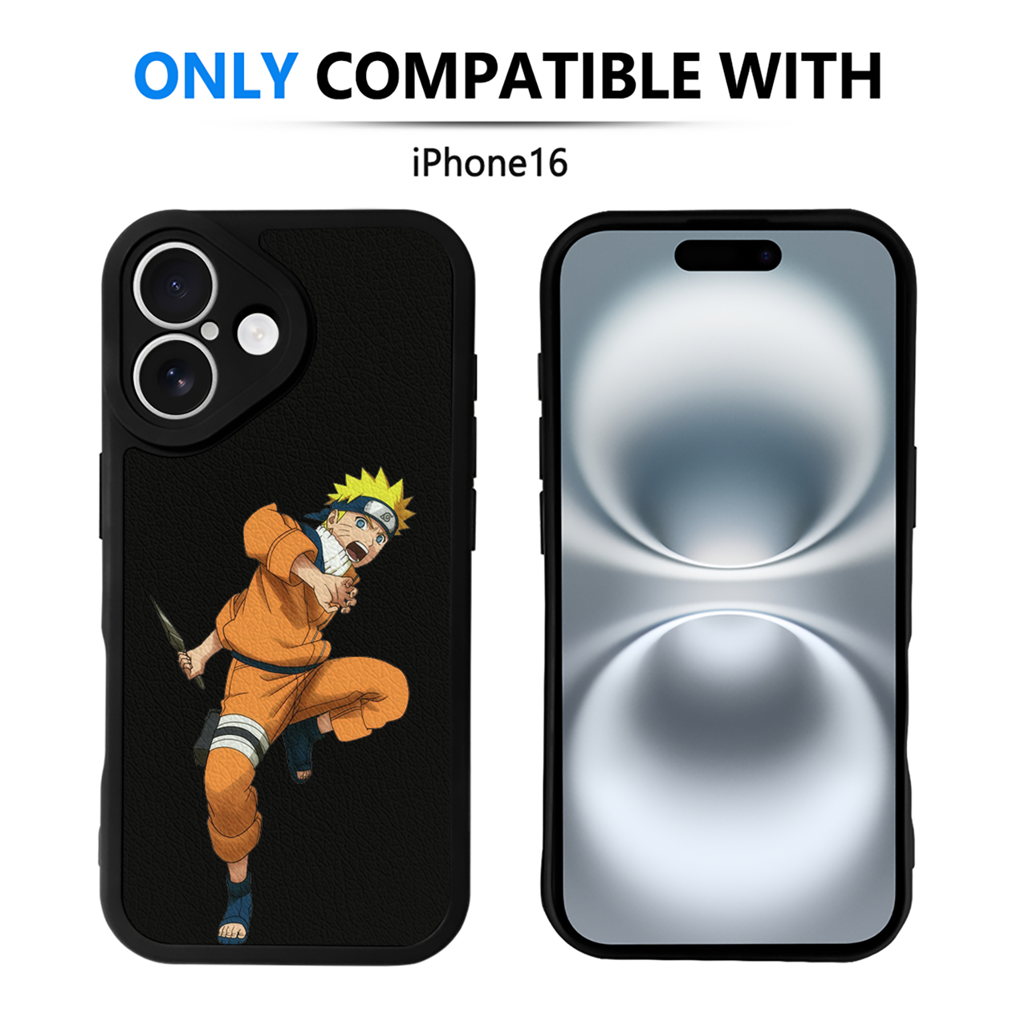 （画像用） NARUTO -ナルト- うずまき ナルト Uzumaki Naruto 【iPhone 16シリーズ対応】シリコンスマホケース（レザー調） 材質：シリコン